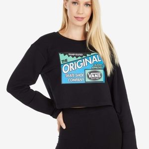 Vans Crew neck Cropped Sweatshirt Size XL Black